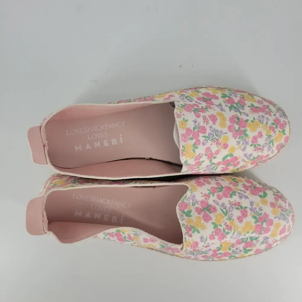 Loveshackfancy X Manebi Fruity Punch Slipper Platform Espadrilles 9